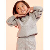 Kids Rhinestone Sweatshirt, Heather Grey - Sweatshirts - 2 - thumbnail