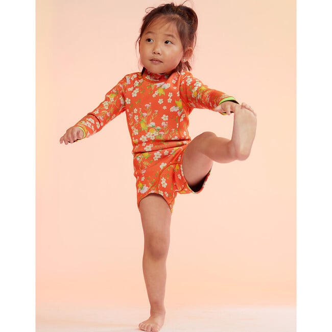 Kid Wetsuit, Orange Floral - One Pieces - 2