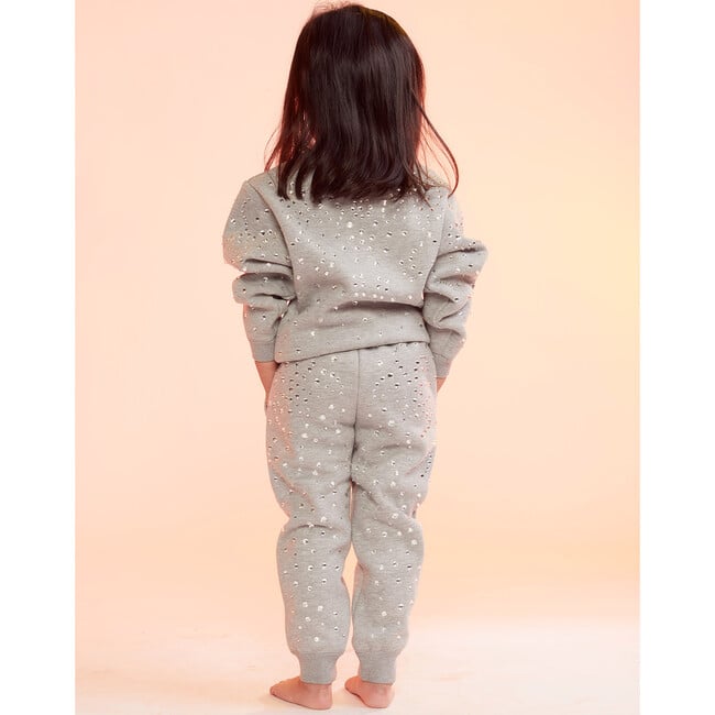 Kid Rhinestone Jogger, Heather Grey - Pants - 3