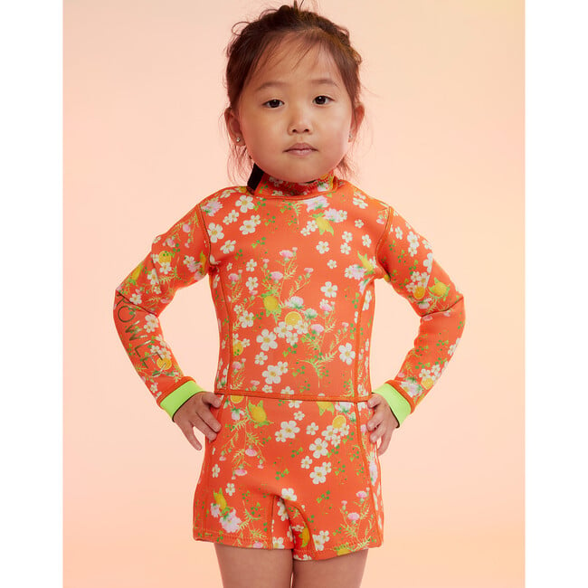 Kid Wetsuit, Orange Floral - One Pieces - 3