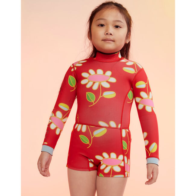 Kid Wetsuit, Red Floral - One Pieces - 3