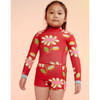 Kid Wetsuit, Red Floral - One Pieces - 3 - thumbnail