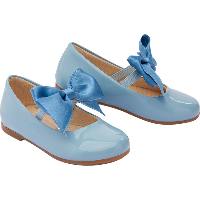Patent Baby Bow Flats, Blue