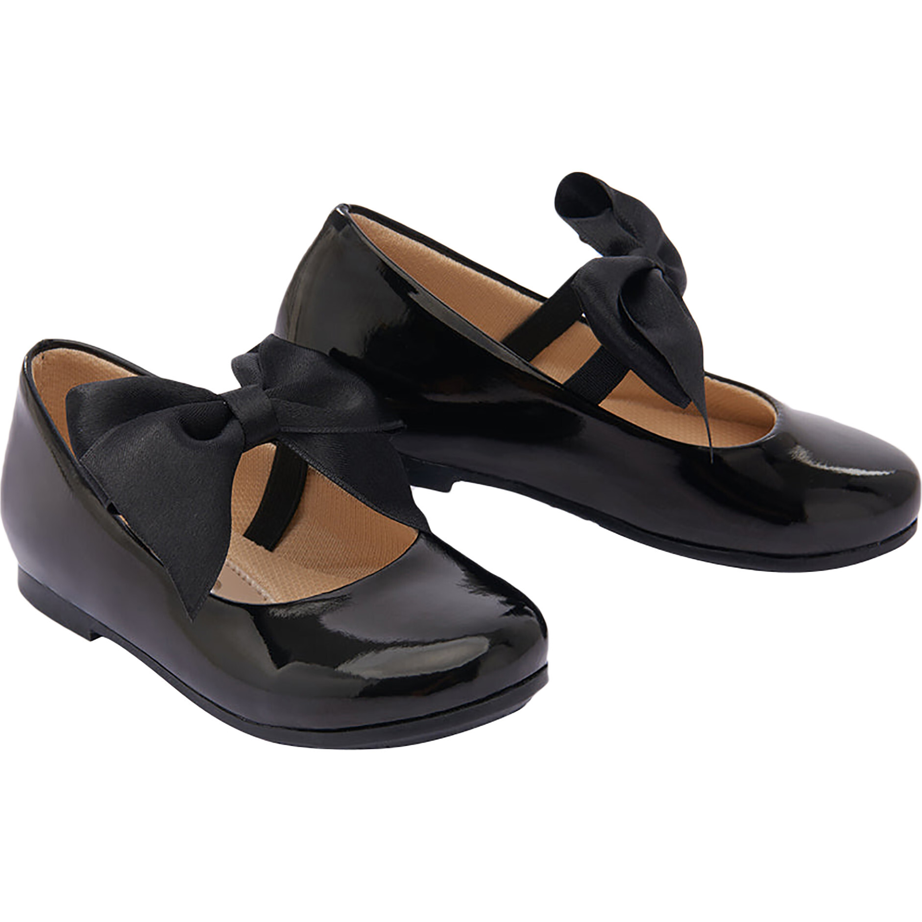 Patent Baby Bow Flats, Black - Flats - 1
