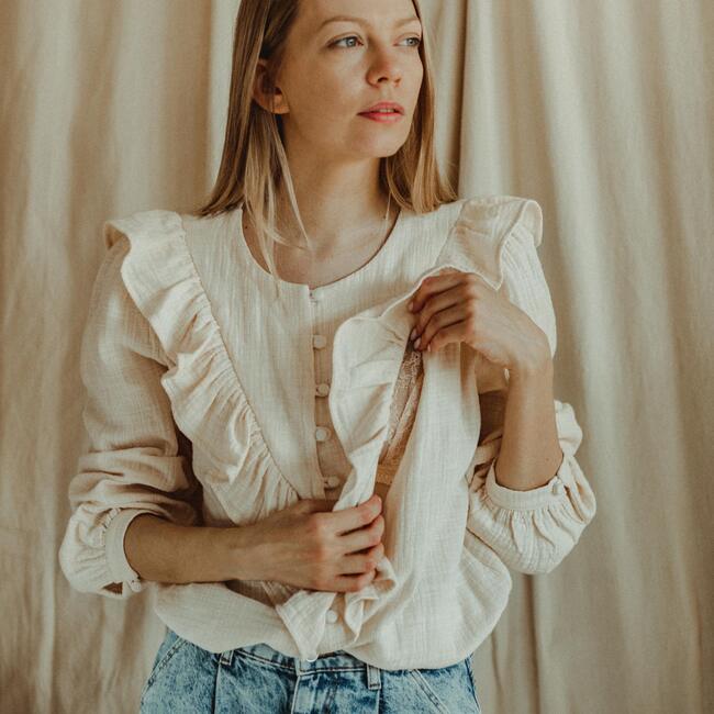 Women's Nursing Shirt, Écru