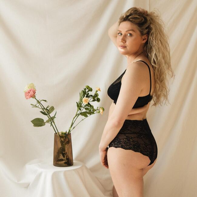 Women's Lace Maternity Brief, Black - Underwear - 3