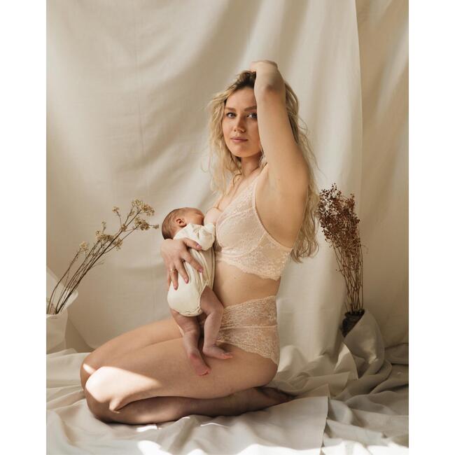 Women's Lace Maternity Brief, Nude - Underwear - 4