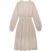 Women's Knitted Wrap Dress, Beige Melange - Dresses - 5