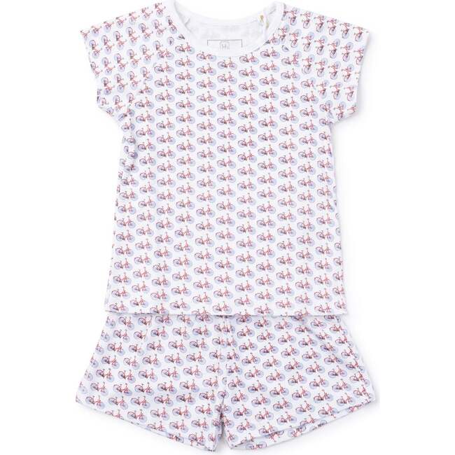 Emery Girls' Pima Cotton Short Set, Pedaling Patriotic