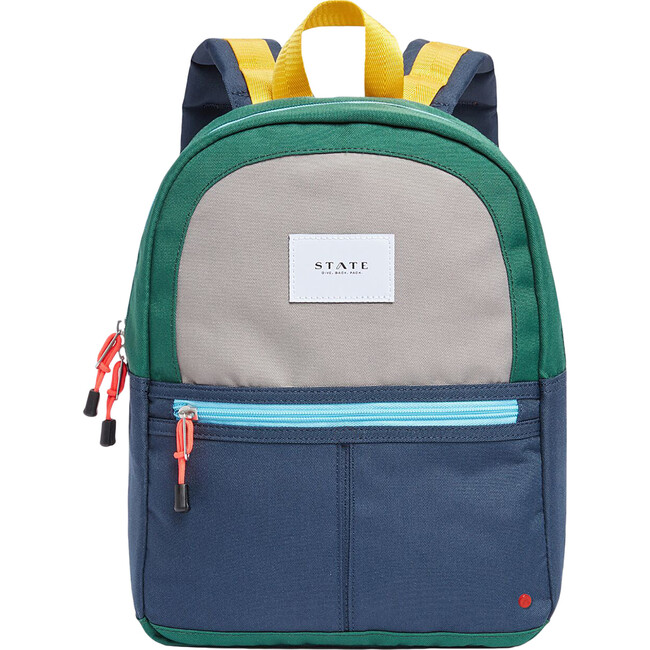 Mini Kane Kids Travel Backpack, Green/Navy - Bags - 1