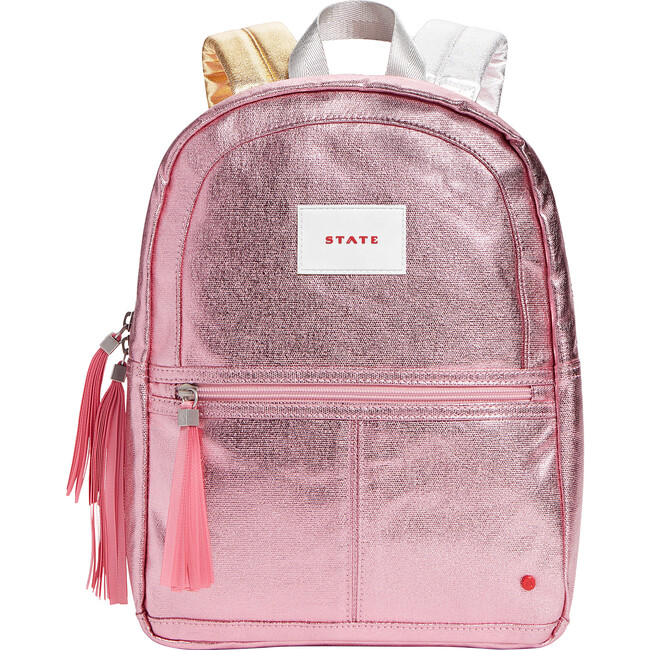 Mini Kane Kids Travel Backpack, Pink/Silver - Bags - 1