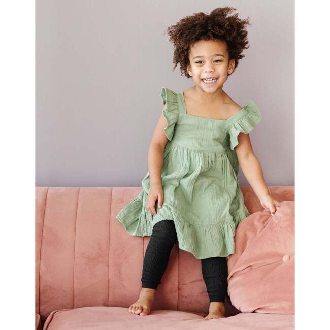 Footless Cable Knit Tights, Black - Tights - 2