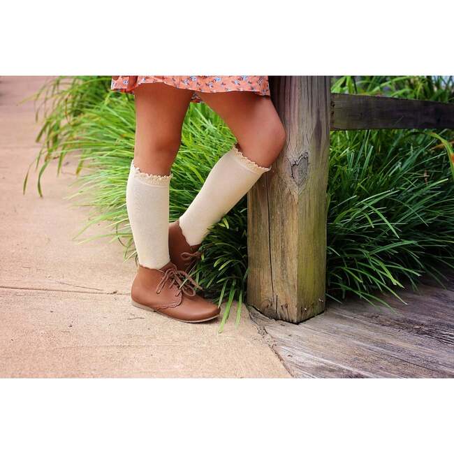 Lace Top Knee High Bundle, Neutrals - Socks - 4