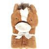 Truffles Horse Hooded Blanket, Brown - Blankets - 1 - thumbnail