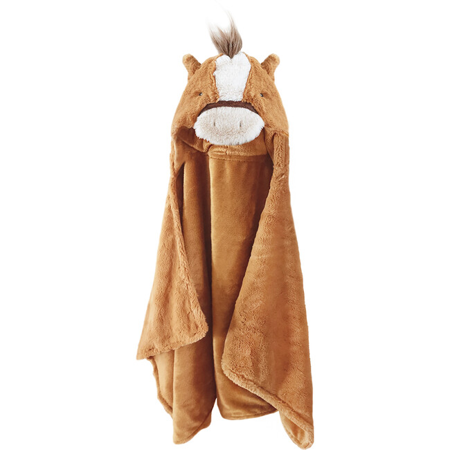 Truffles Horse Hooded Blanket, Brown