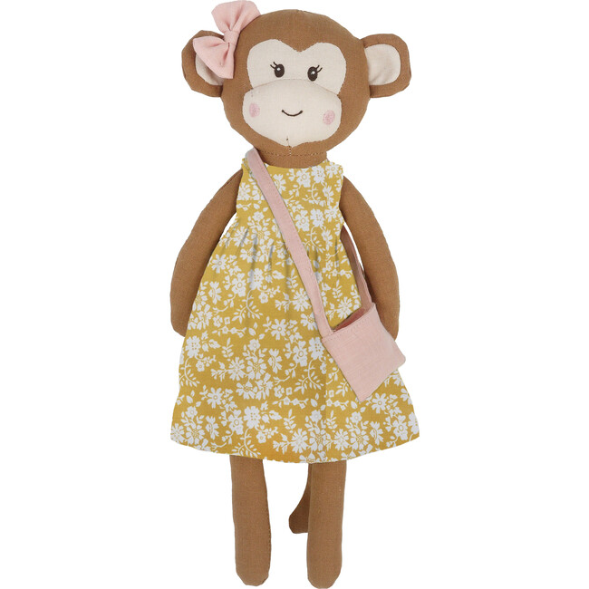 Mabel Monkey, Yellow Floral - Soft Dolls - 1