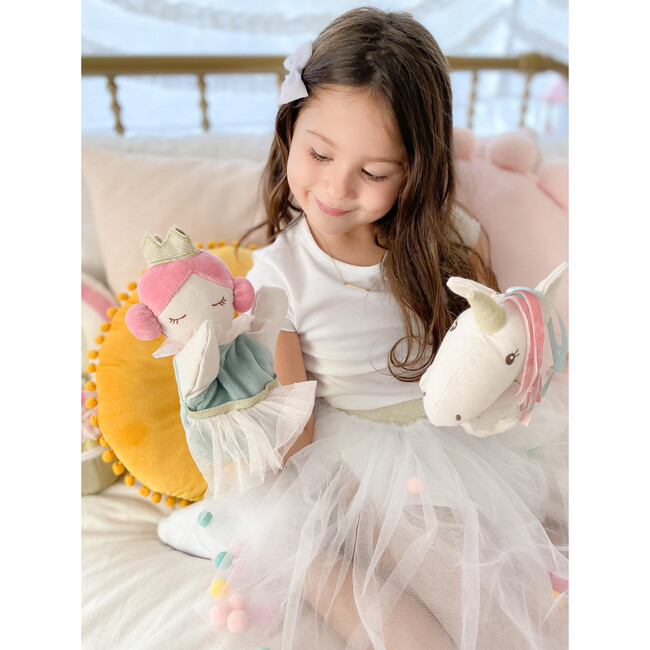 Princess & Unicorn Puppet Set, Cream - Plush - 2