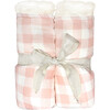 Faux Fur Blanket, Pink Gingham - Blankets - 1 - thumbnail
