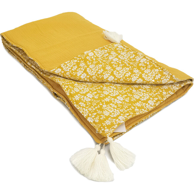 Double Sided Blanket, Marigold Floral - Blankets - 1 - zoom
