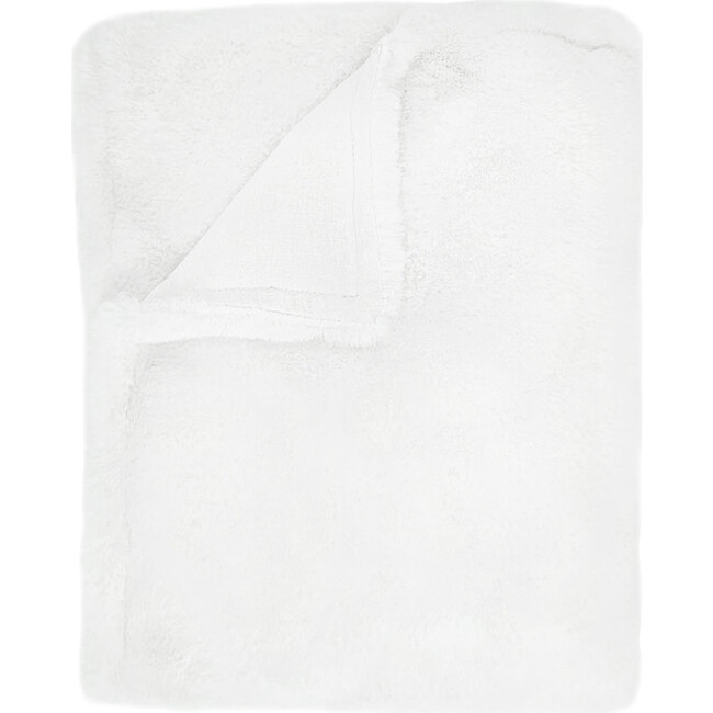Charmante Faux Fur Blanket, White - Blankets - 1 - zoom