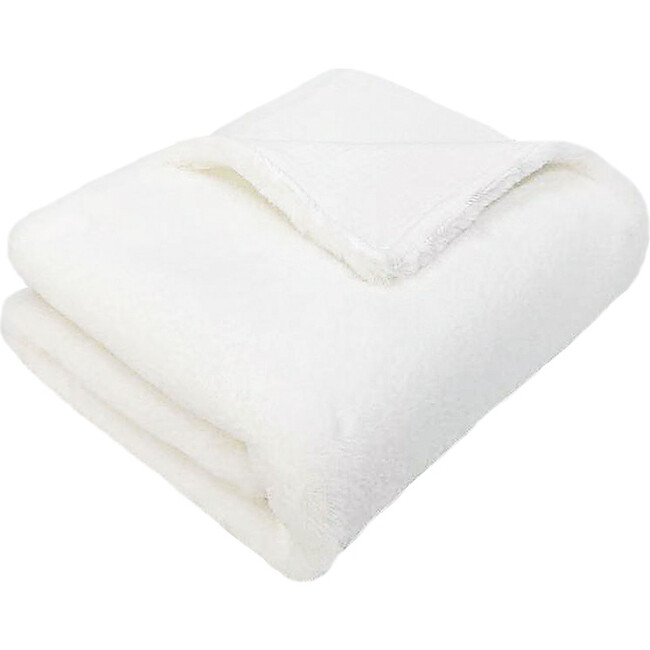 Charmante Faux Fur Blanket, White - Blankets - 3