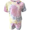 Happy Face Tie Dye Short Set, Multi - Mixed Apparel Set - 1 - thumbnail