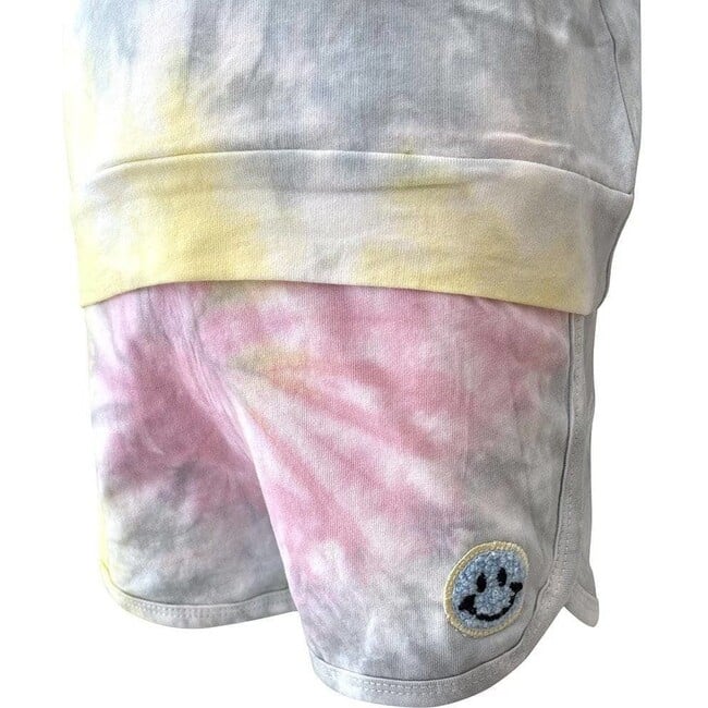 Happy Face Tie Dye Short Set, Multi - Mixed Apparel Set - 2