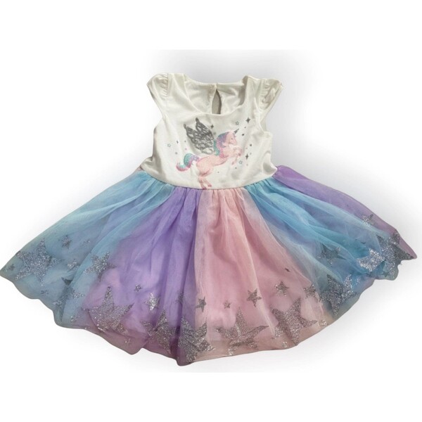 Glitter Wing Unicorn Pastel Dress, Multi - Lola + The Boys Dresses |  Maisonette