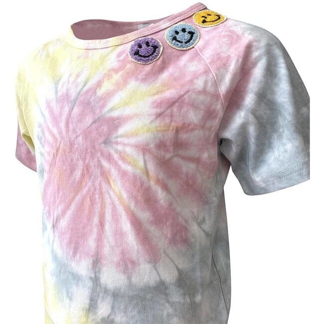 Happy Face Tie Dye Short Set, Multi - Mixed Apparel Set - 3