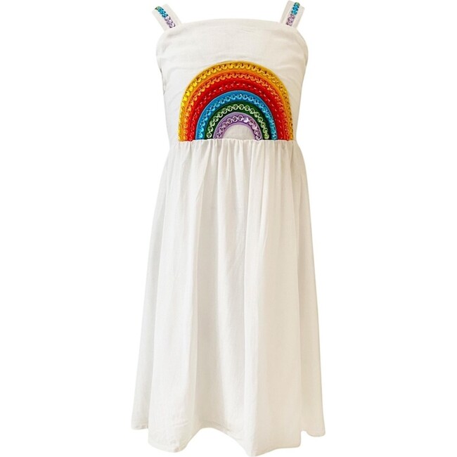 Crystal Rainbow Sun Dress, White