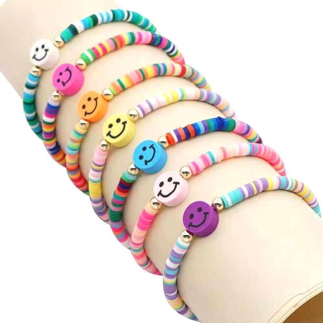 Smiley Rainbow Bracelets, Multi - Bracelets - 1 - zoom