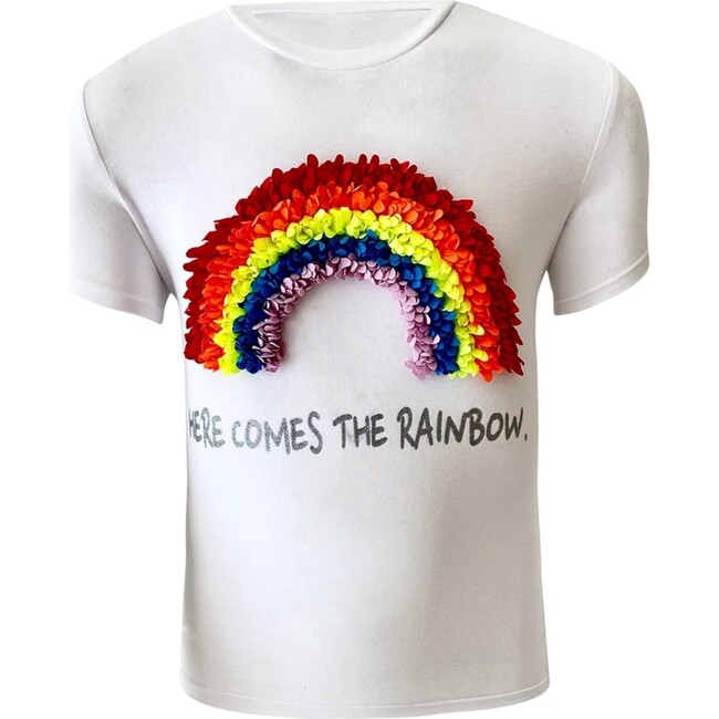 3-D rainbow T Shirt, White