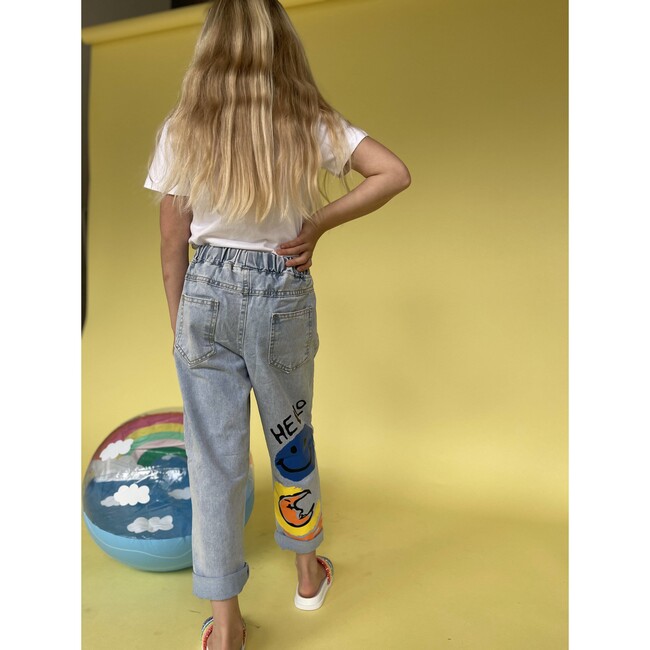 Scribble Rainbow Jeans, Blue - Jeans - 6