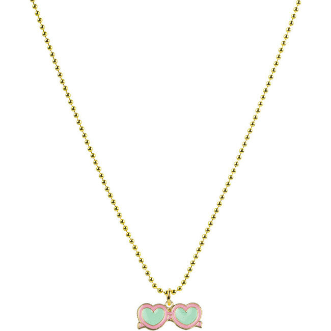 Sunglasses Charm Necklace, Pink