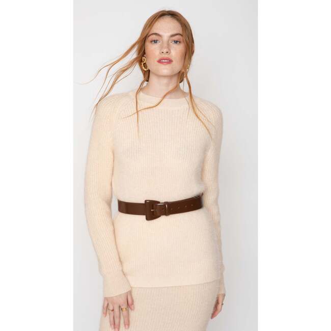Genny Midi Skirt, Cream - Skirts - 3