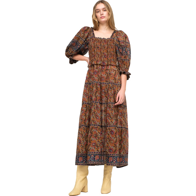 Women's Rosita Smocked Dress, Brown - Dresses - 1