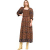 Women's Rosita Smocked Dress, Brown - Dresses - 1 - thumbnail
