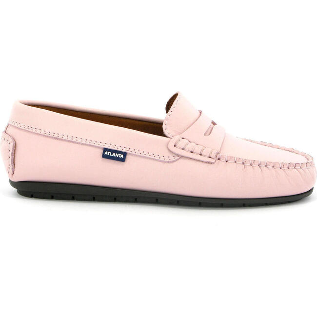 Adult Penny Smooth Leather Moccasins, Light Pink