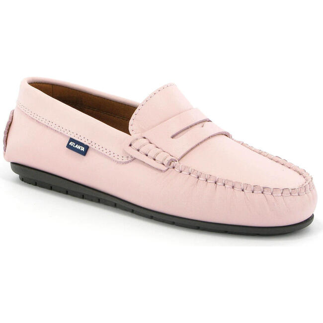 Adult Penny Smooth Leather Moccasins, Light Pink