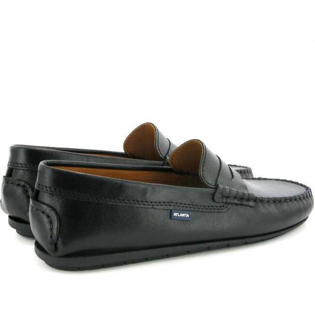 Adult Penny Smooth Leather Moccasins, Black - Slip Ons - 4