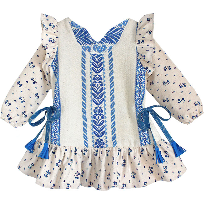 Bohemian Textile Dress, Blue