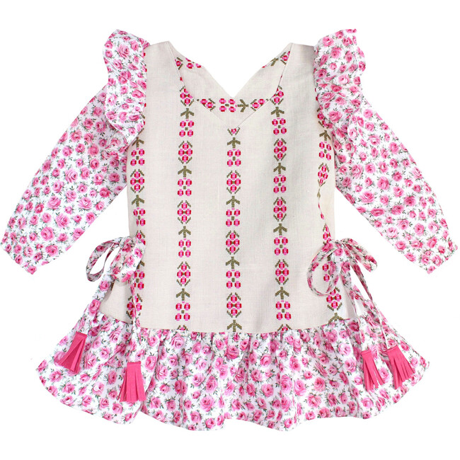 Bohemian Textile Dress, Pink