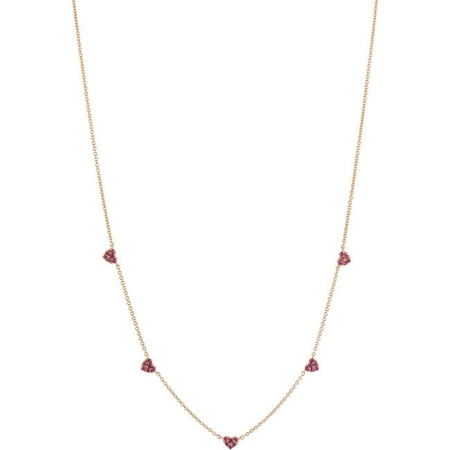 Women's Diddy Pink Sapphire Heart Necklace