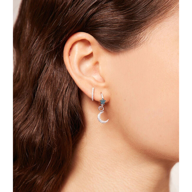 Women's Small Skinny Diamond Huggie Earrings