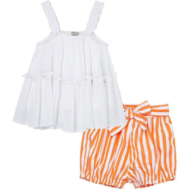 Baby Babydoll Tank & Short Set, White