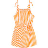 Mock Wrap Romper, Orange - Rompers - 1 - thumbnail