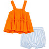 Babydoll Tank & Short Set, Orange - Blouses - 2