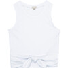Tie Front Top, White - Blouses - 1 - thumbnail