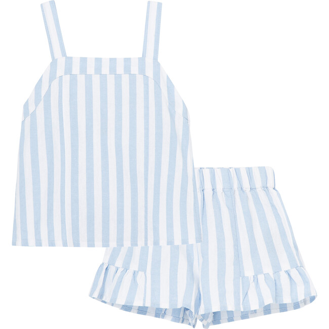 Back Bow Tank & Short Set, Blue