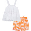 Baby Babydoll Tank & Short Set, White - Blouses - 2